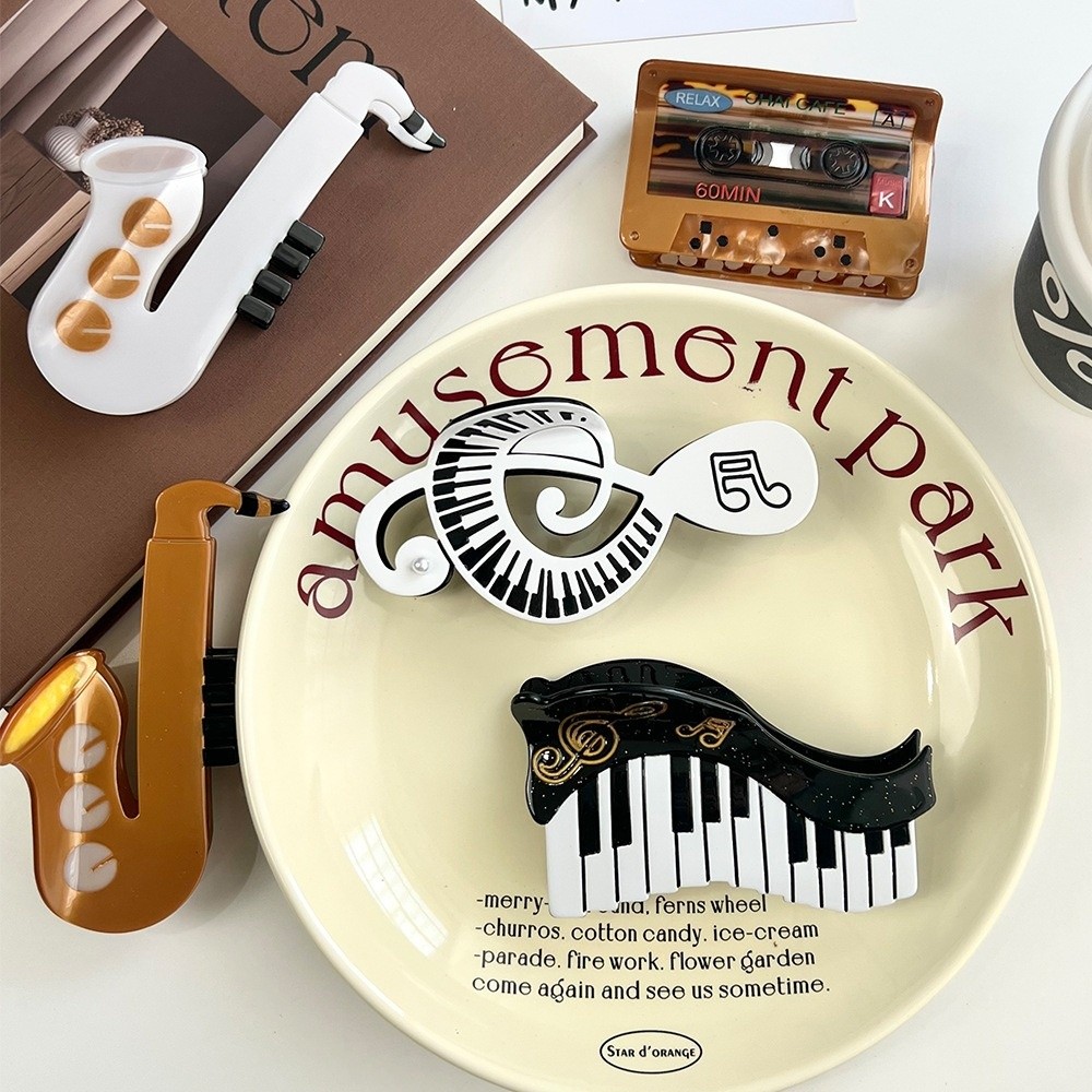 Musical Instrument Video - Nieuwe azijnzuur-acetaten haar klauwclip, piano muziekinstrument