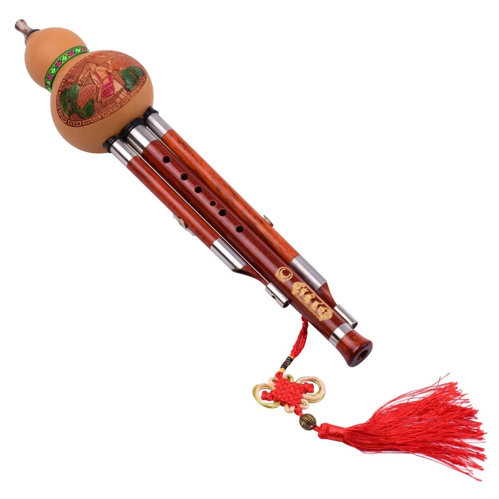 Musical Instrument Of - 3-toon C-sleutel Hulusi kalebasfluit massief houten