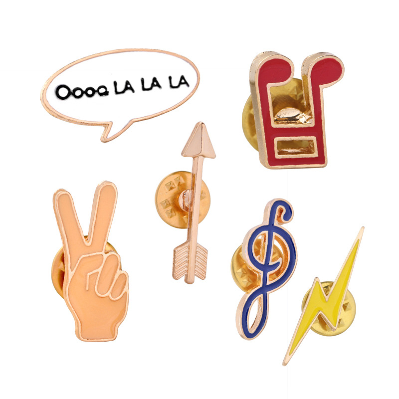 Musical Instrument Symbols - Vintage muzieksymbolen gebaren metaal emaille badges