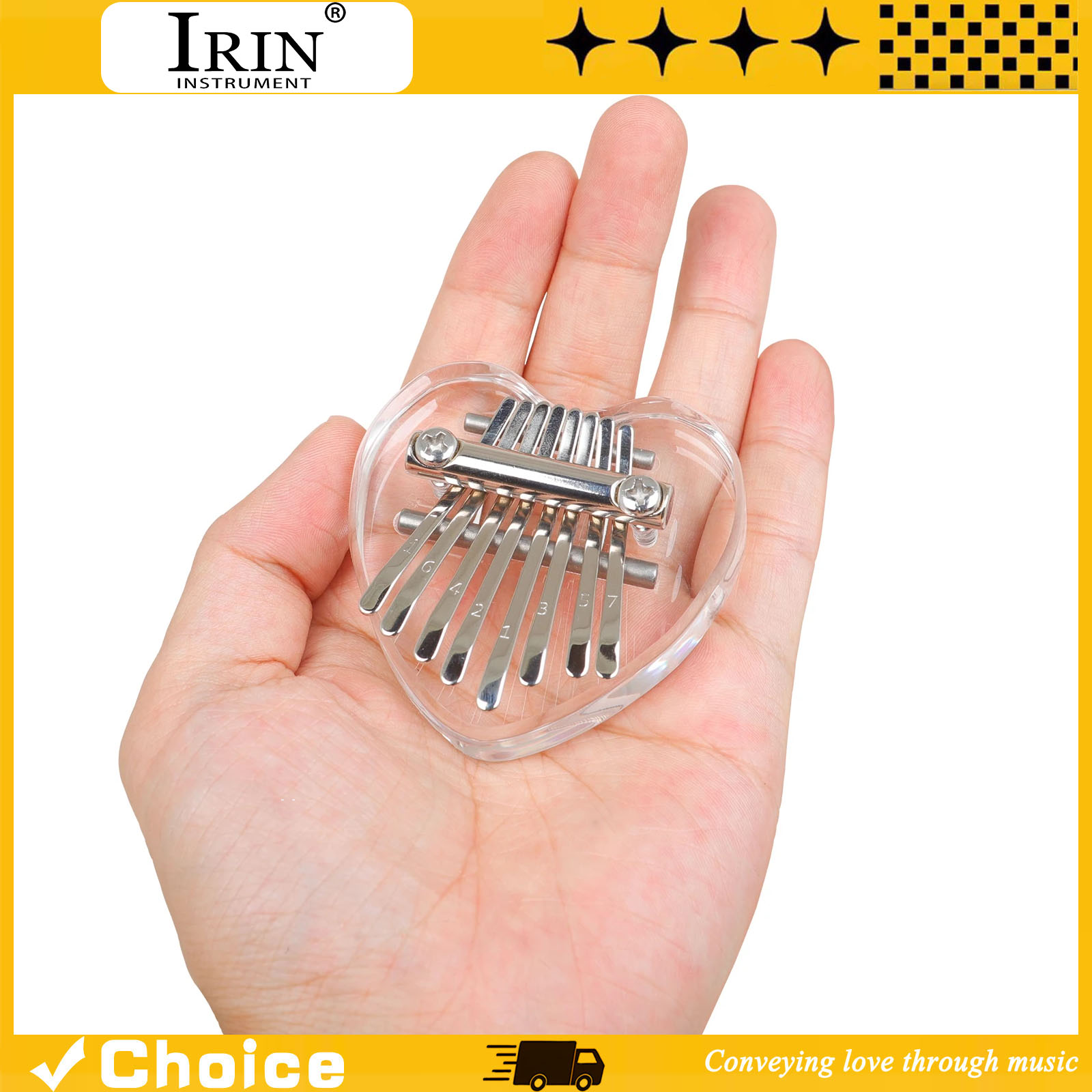Musical Instrument Keyboard - 8-Key Kalimba Mini Duimpiano Acryl Transparant
