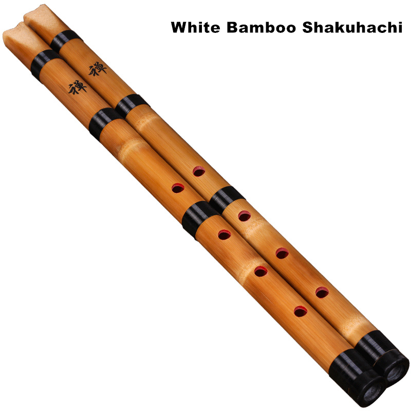 Musical Instrument In Japanese - Handgemaakte natuurlijke witte bamboe Shakuhachi Chiba