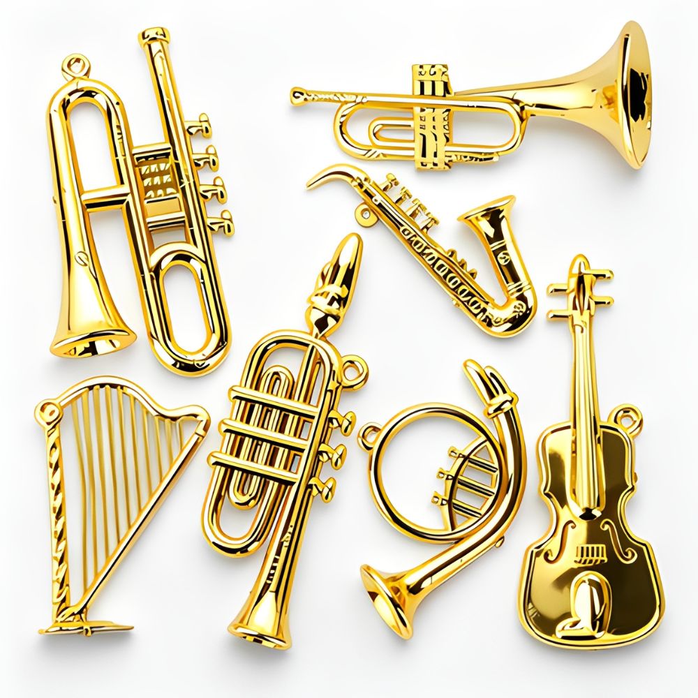 Musical Instrument Xmas Ornaments - 6/10 stuks willekeurige stijl kleine metalen