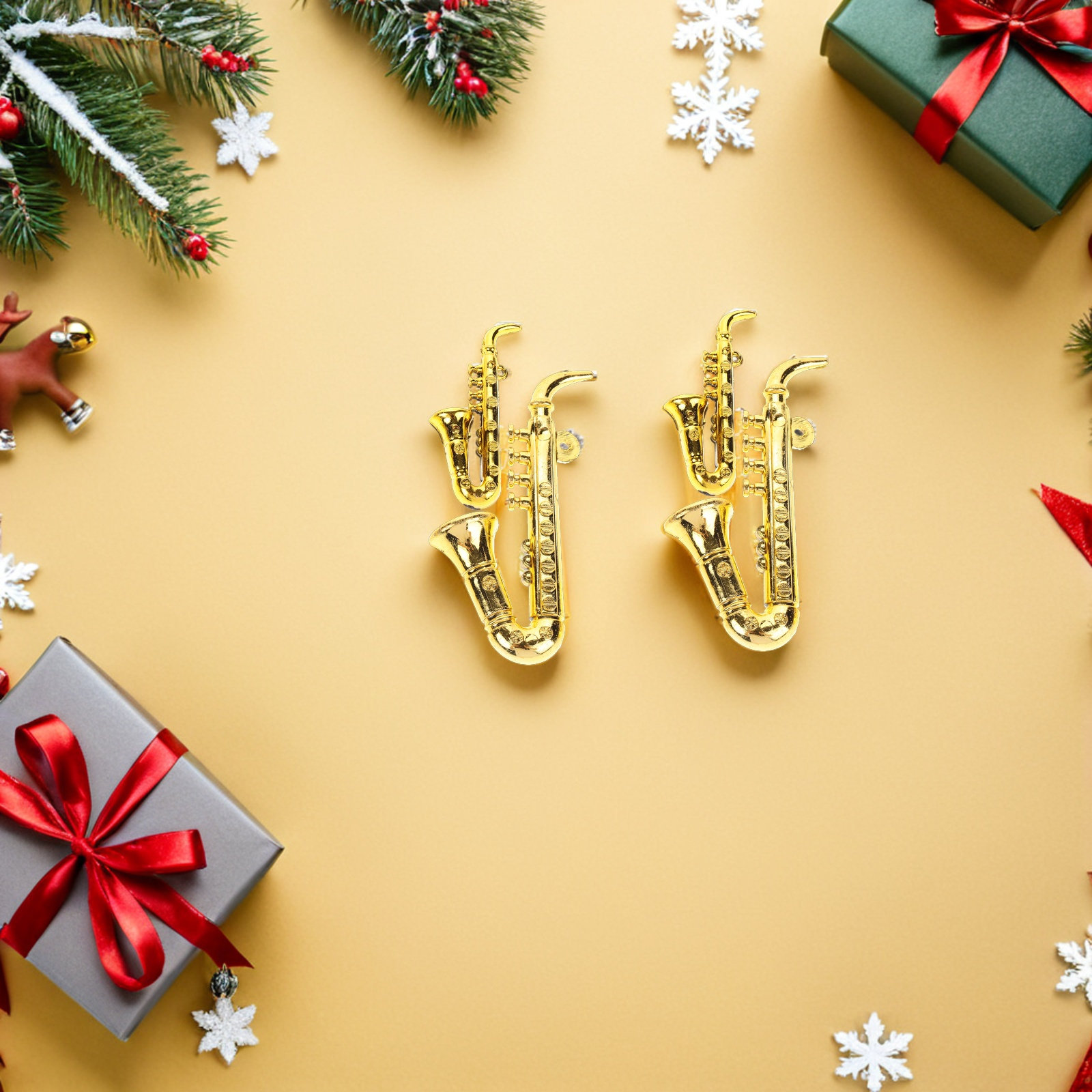 Musical Instrument Xmas Ornaments - 40 stuks plastic saxofoon kerstboom hangende