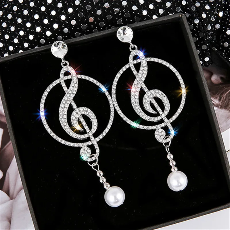 Musical Instrument Symbols - Fyuan Muziek Symbool Strass Kristal Oorbellen