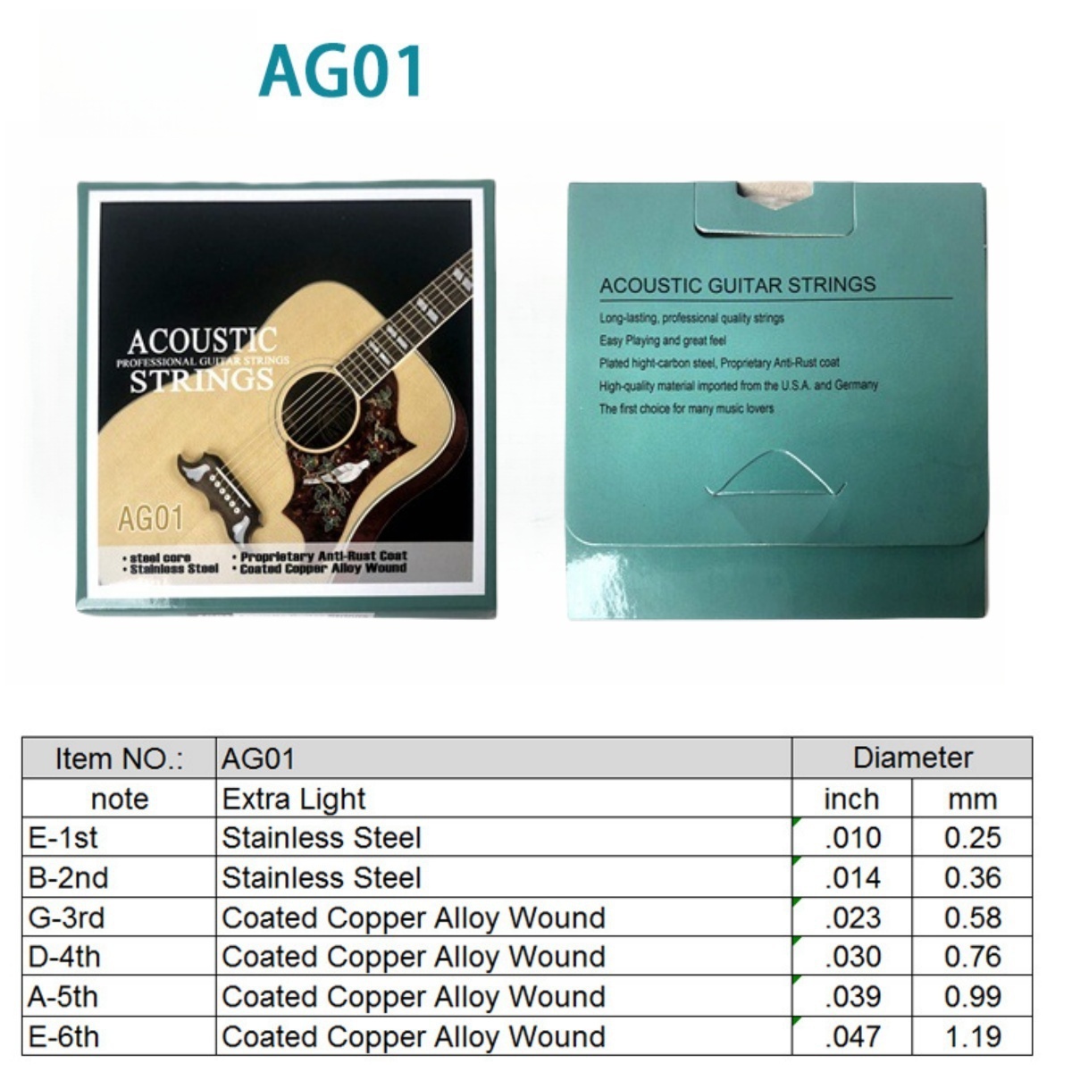 Miwayer 1 Set/6 Snarige AG01 A - Musical Instrument Strings recensie en prijs