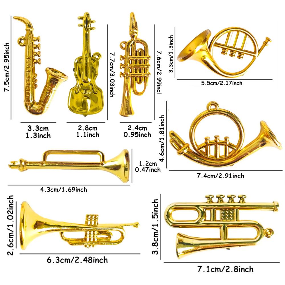 6/10 stuks willekeurige stijl  - Musical Instrument Xmas Ornaments recensie en prijs