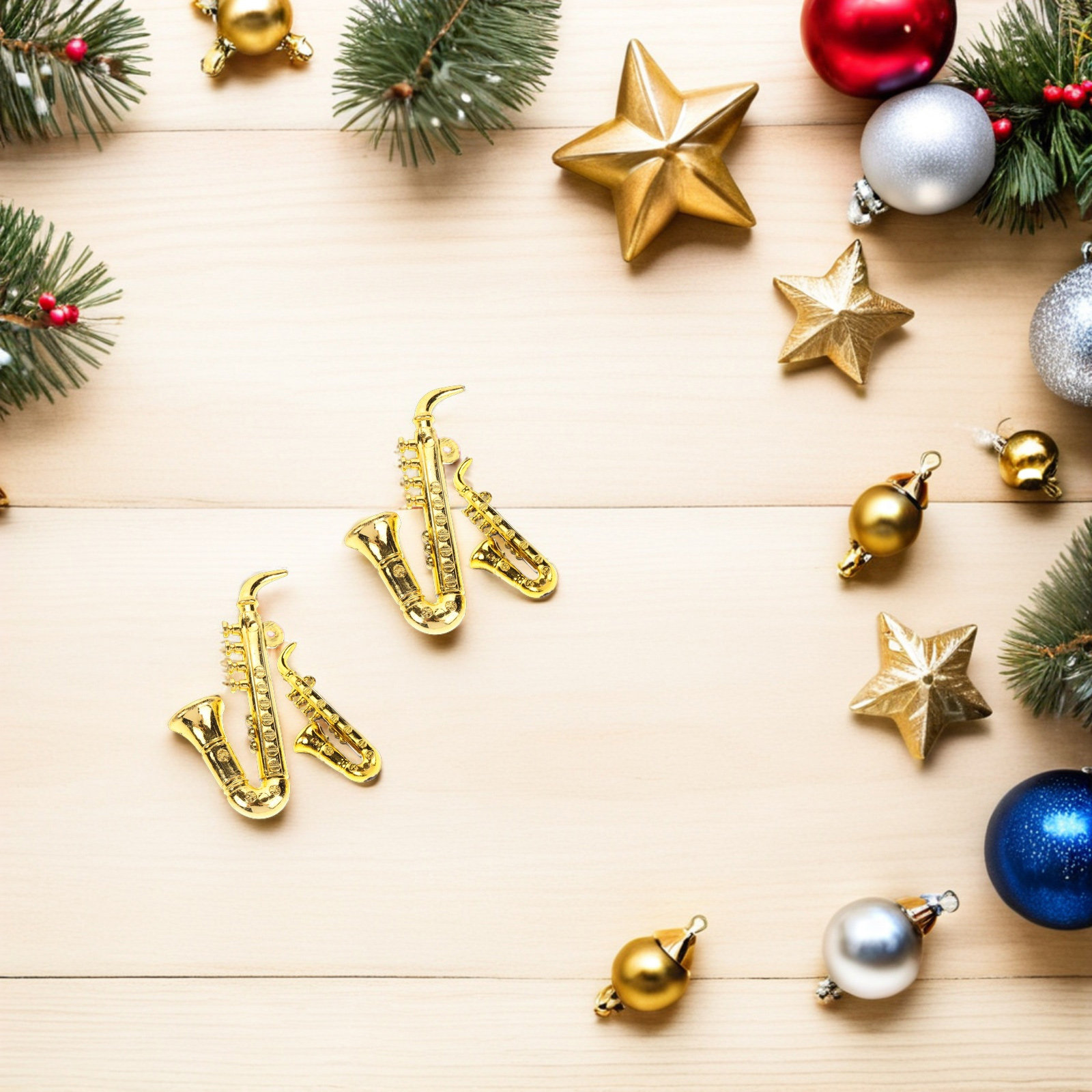 40 stuks plastic saxofoon kers - Musical Instrument Xmas Ornaments recensie en prijs